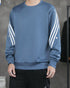 Men's Striped Fleece-Lined Casual Workout Pullover Sweatshirts