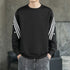 Men's Striped Fleece-Lined Casual Workout Pullover Sweatshirts