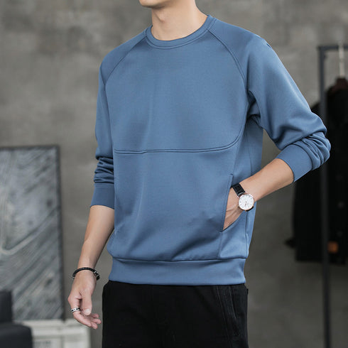 Men's Striped Fleece-Lined Casual Workout Pullover Sweatshirts