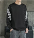 Men's Striped Fleece-Lined Casual Workout Pullover Sweatshirts