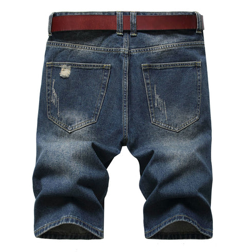 Men's Summer Distressed Casual Straight Denim Jean Shorts