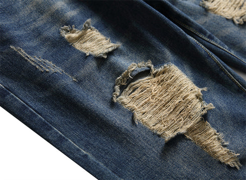 Men's Summer Distressed Casual Straight Denim Jean Shorts
