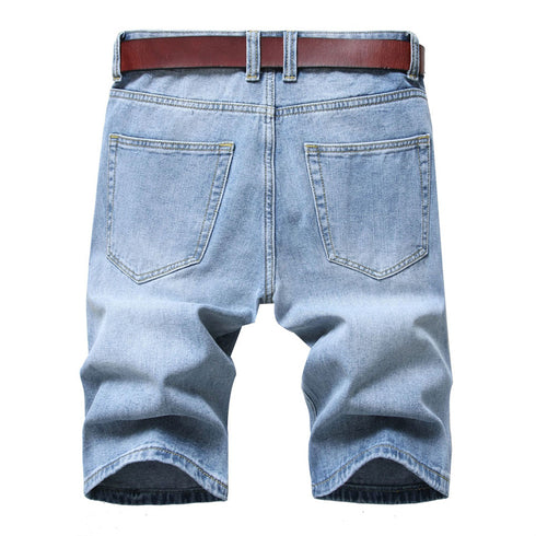 Men's Summer Distressed Casual Straight Denim Jean Shorts