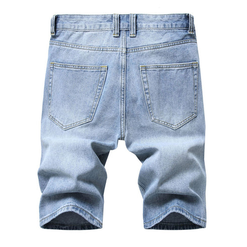 Men's Summer Distressed Casual Straight Denim Jean Shorts