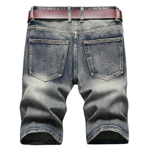 Men's Summer Distressed Casual Straight Denim Jean Shorts