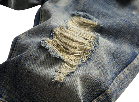 Men's Summer Distressed Casual Straight Denim Jean Shorts