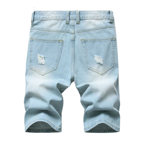 Men's Summer Distressed Casual Straight Denim Jean Shorts