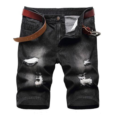 Men's Summer Distressed Casual Straight Denim Jean Shorts
