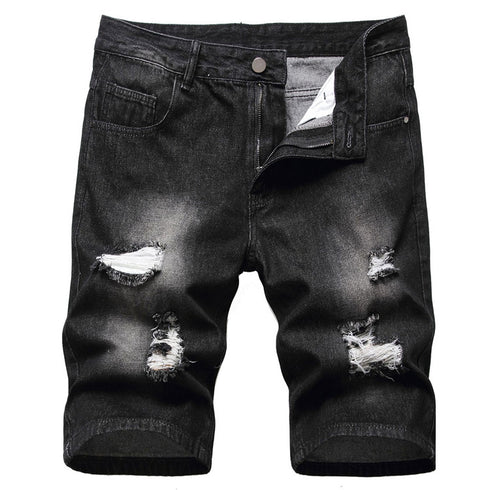 Men's Summer Distressed Casual Straight Denim Jean Shorts