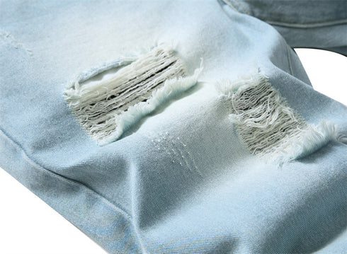 Men's Summer Distressed Casual Straight Denim Jean Shorts