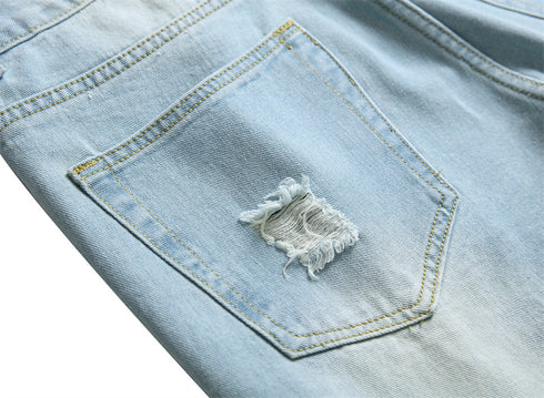 Men's Summer Distressed Casual Straight Denim Jean Shorts