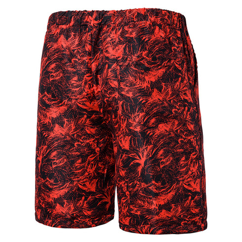 Men's Summer Printed Casual Beach Shorts With Drawstring