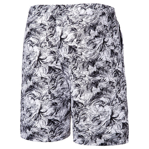 Men's Summer Printed Casual Beach Shorts With Drawstring