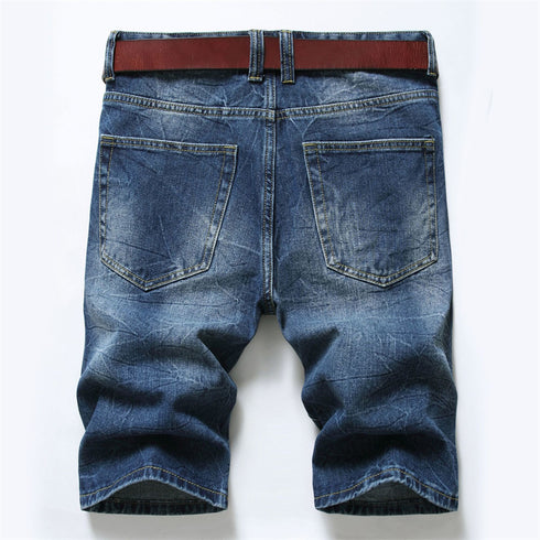 Men's Summer Slim Fit Holes Casual Denim Jean Shorts