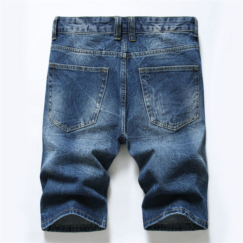 Men's Summer Slim Fit Holes Casual Denim Jean Shorts