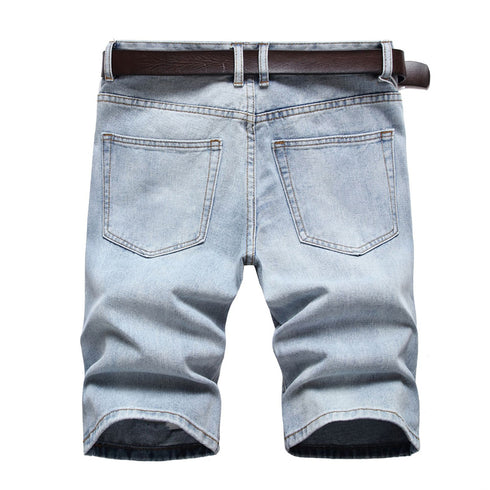 Men's Summer Slim Fit Holes Casual Denim Jean Shorts