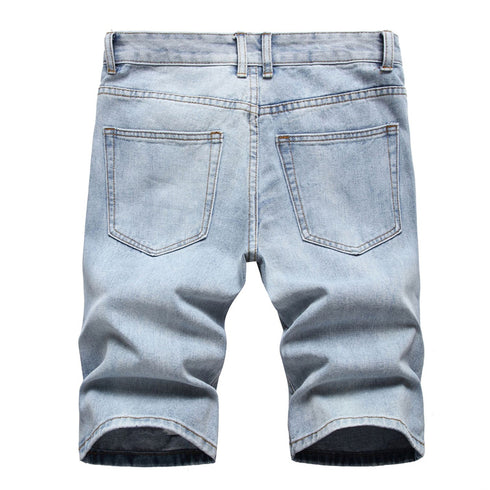 Men's Summer Slim Fit Holes Casual Denim Jean Shorts