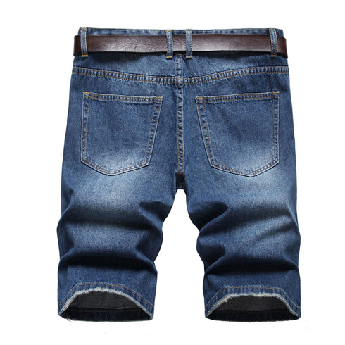 Men's Summer Slim Fit Holes Casual Denim Jean Shorts