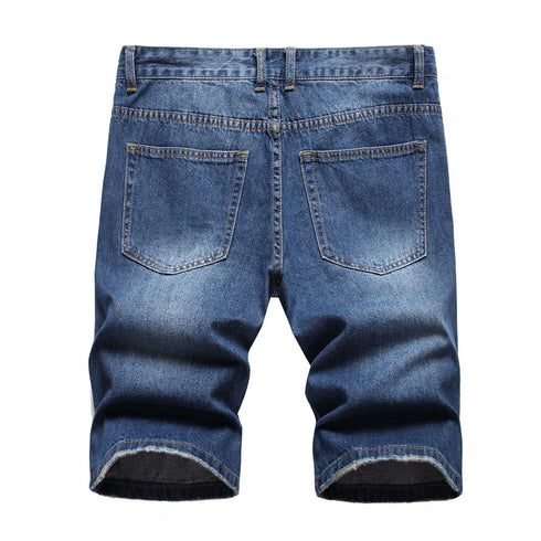 Men's Summer Slim Fit Holes Casual Denim Jean Shorts