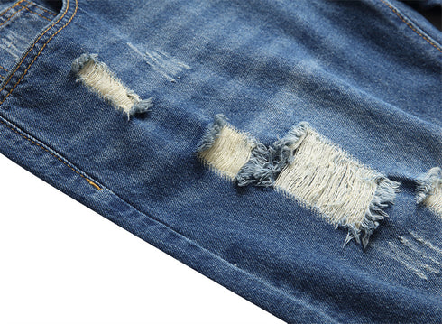 Men's Summer Slim Fit Holes Casual Denim Jean Shorts