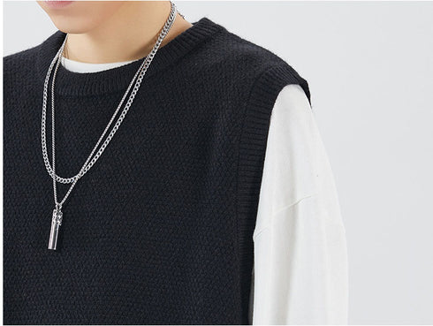 Men's Sweater Vest Sleeveless Round Neck Tank Top