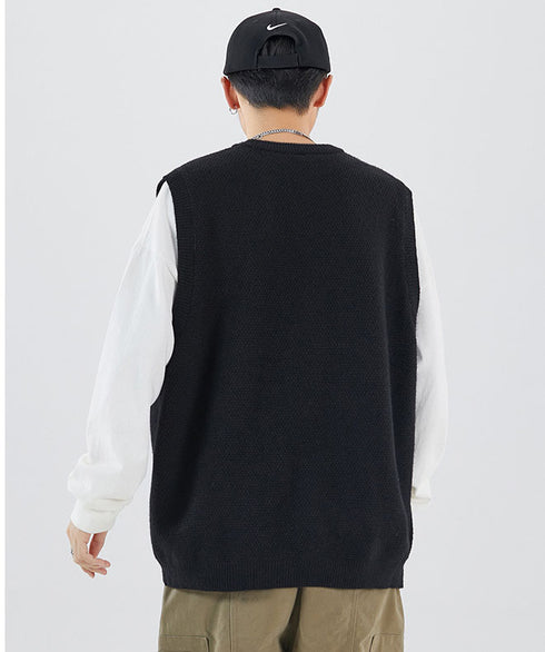 Men's Sweater Vest Sleeveless Round Neck Tank Top