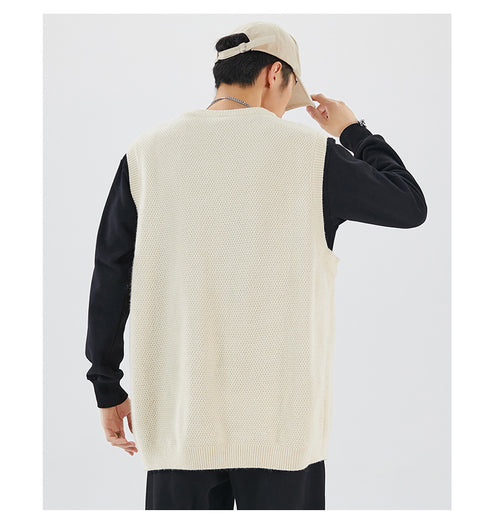 Men's Sweater Vest Sleeveless Round Neck Tank Top