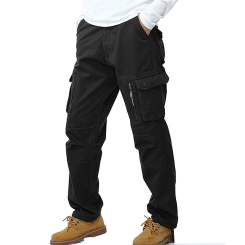Men's Thicken Relaxed Fit Straight Leg Cargo Pants