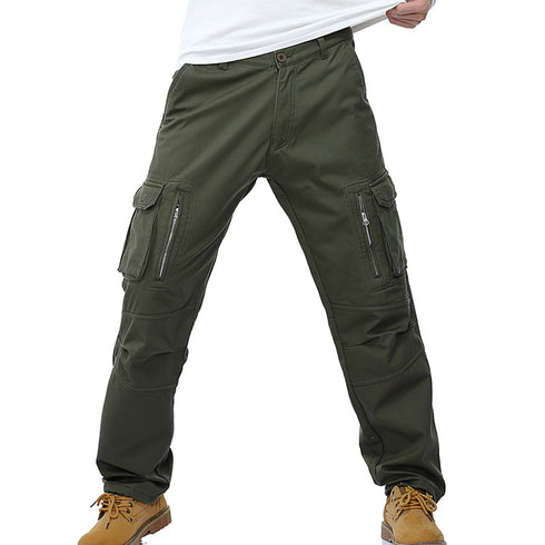 Men's Thicken Relaxed Fit Straight Leg Cargo Pants