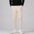 Men's Thicken Slim Fit Cropped Pleat-Front Dress Pants