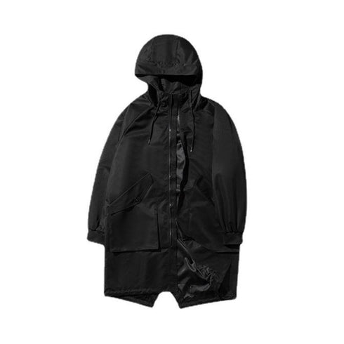 Men's Warm Windbreaker Full-Zip Mid-Long Jacket