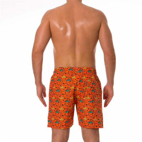 Men's Water Sport Printed Lightweight Swim Trunks