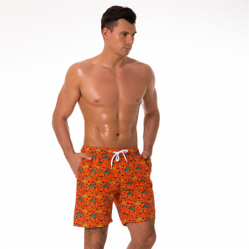 Men's Water Sport Printed Lightweight Swim Trunks