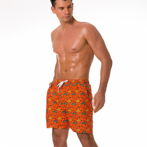 Men's Water Sport Printed Lightweight Swim Trunks