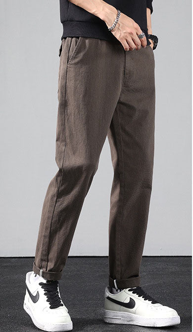 Men's Flat Front Winter Athletic Straight Leg Cropped Pants