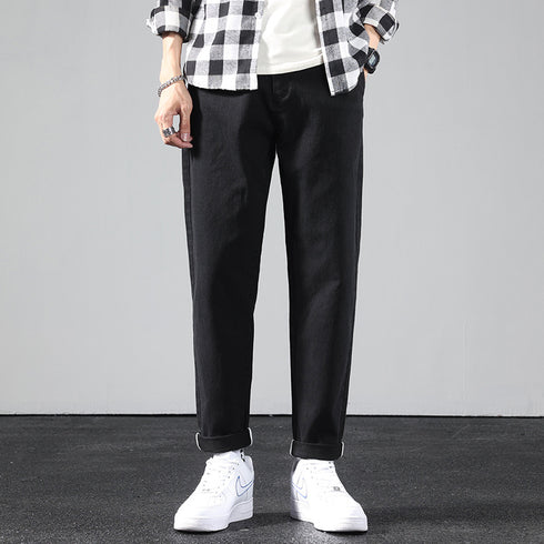 Men's Flat Front Winter Athletic Straight Leg Cropped Pants