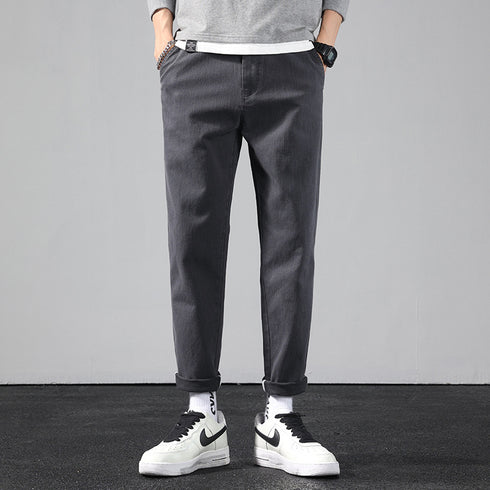 Men's Flat Front Winter Athletic Straight Leg Cropped Pants