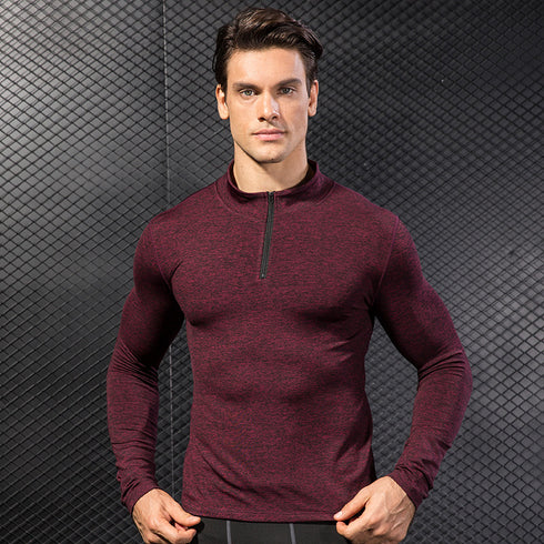 Men's Winter Brushed Running Skinny Quick Dry Shirt