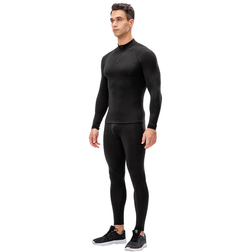 Men's Winter Brushed Warm Running Suit Shirt Pants Sets