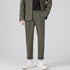 Men's Woolen Slim Fit Straight Pleat-Front Dress Pants