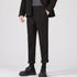 Men's Woolen Slim Fit Straight Pleat-Front Dress Pants