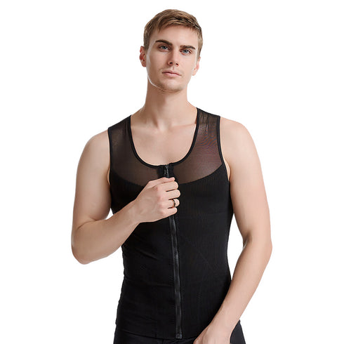 Men's Zipper Body Shaper Abdomen Control Tank