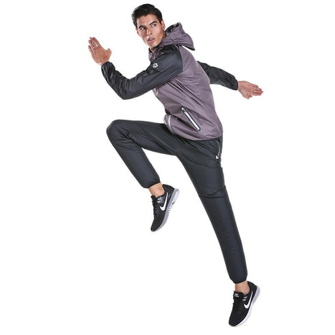 Men's Zipper Sauna Suits Sweat Gym Workout Full Body