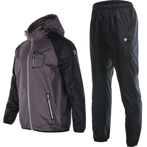 Men's Zipper Sauna Suits Sweat Gym Workout Full Body