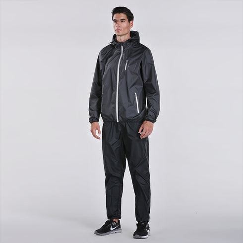 Men's Zipper Sauna Suits Sweat Gym Workout Full Body