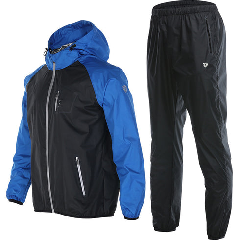 Men's Zipper Sauna Suits Sweat Gym Workout Full Body