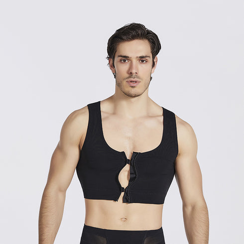 Men's Zipper Shapewear Compression Chest Flat Bust Tank Corset