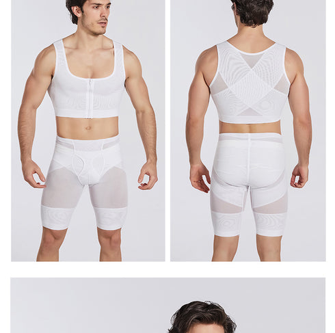 Men's Zipper Shapewear Compression Chest Flat Bust Tank Corset