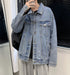 Mens Button Classic Denim Jean Jacket Coat