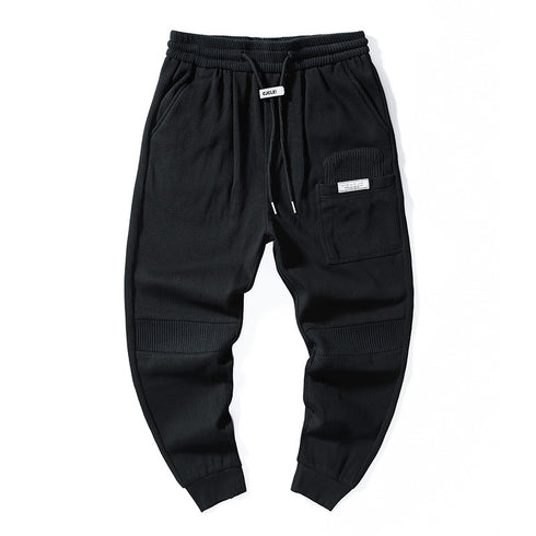 Mens Plus Size Elastic Waist Joggers Casual Functional Cargo Pants